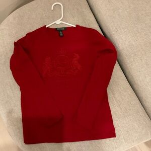 Brand New Ralph Lauren Regal Red Long Sleeve Tee S